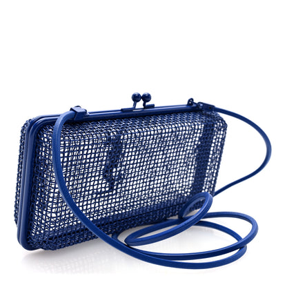 Saint Laurent Brass Lambskin Monogram Cassandre Cage Bag Blue Majorelle 3 of 8