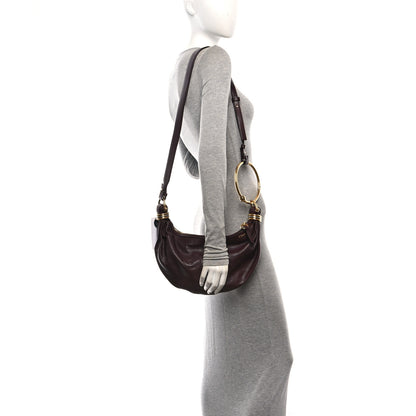 Chloe Grained Calfskin Small Bracelet Hobo Bag Grenat 3 of 10