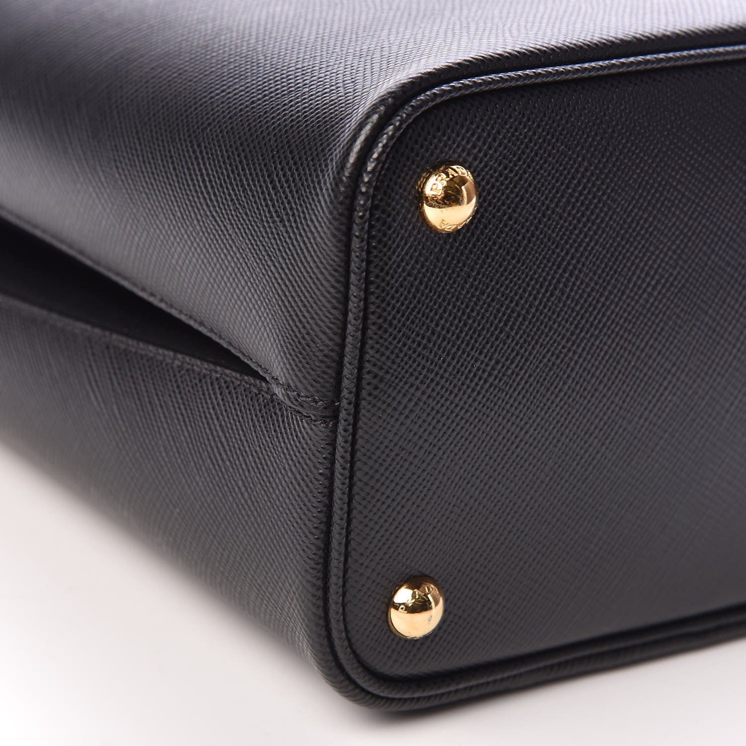 Prada Saffiano Cuir Medium Panier Bucket Bag Black Fuoco 8 of 9