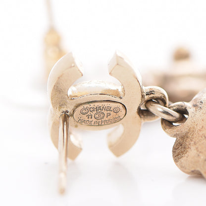 Chanel Crystal CC Camellia Drop Earrings Gold 4 of 5
