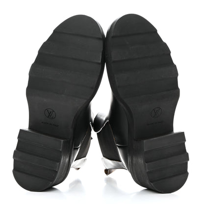 Louis Vuitton Calfskin Monogram Beaubourg Ankle Boots 39.5 Black 5 of 8