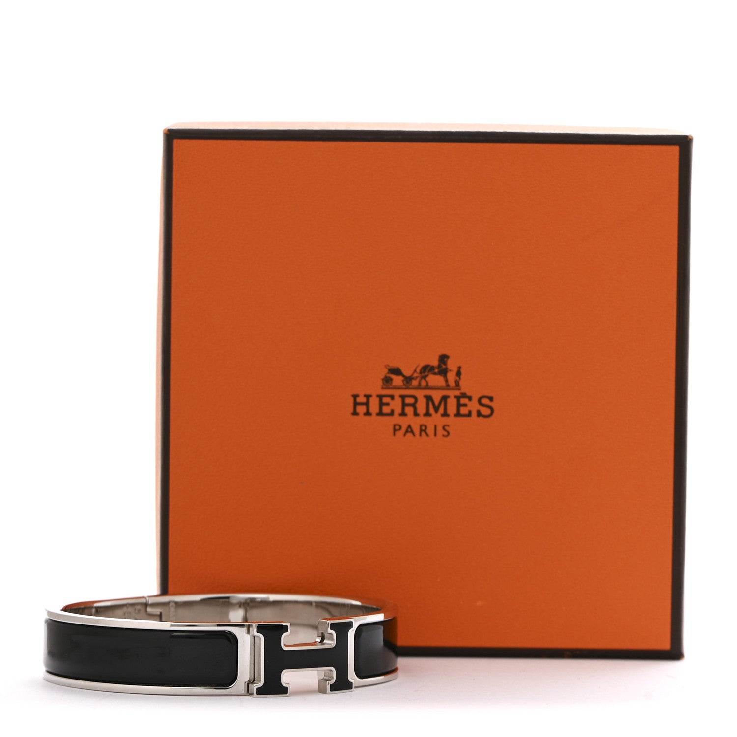 Hermes Enamel Narrow Clic Clac H Bracelet GM Black 5 of 5
