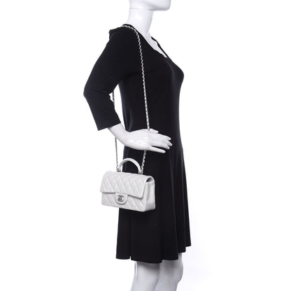 Chanel Iridescent Caviar Quilted Mini Top Handle Rectangular Flap White 2 of 11