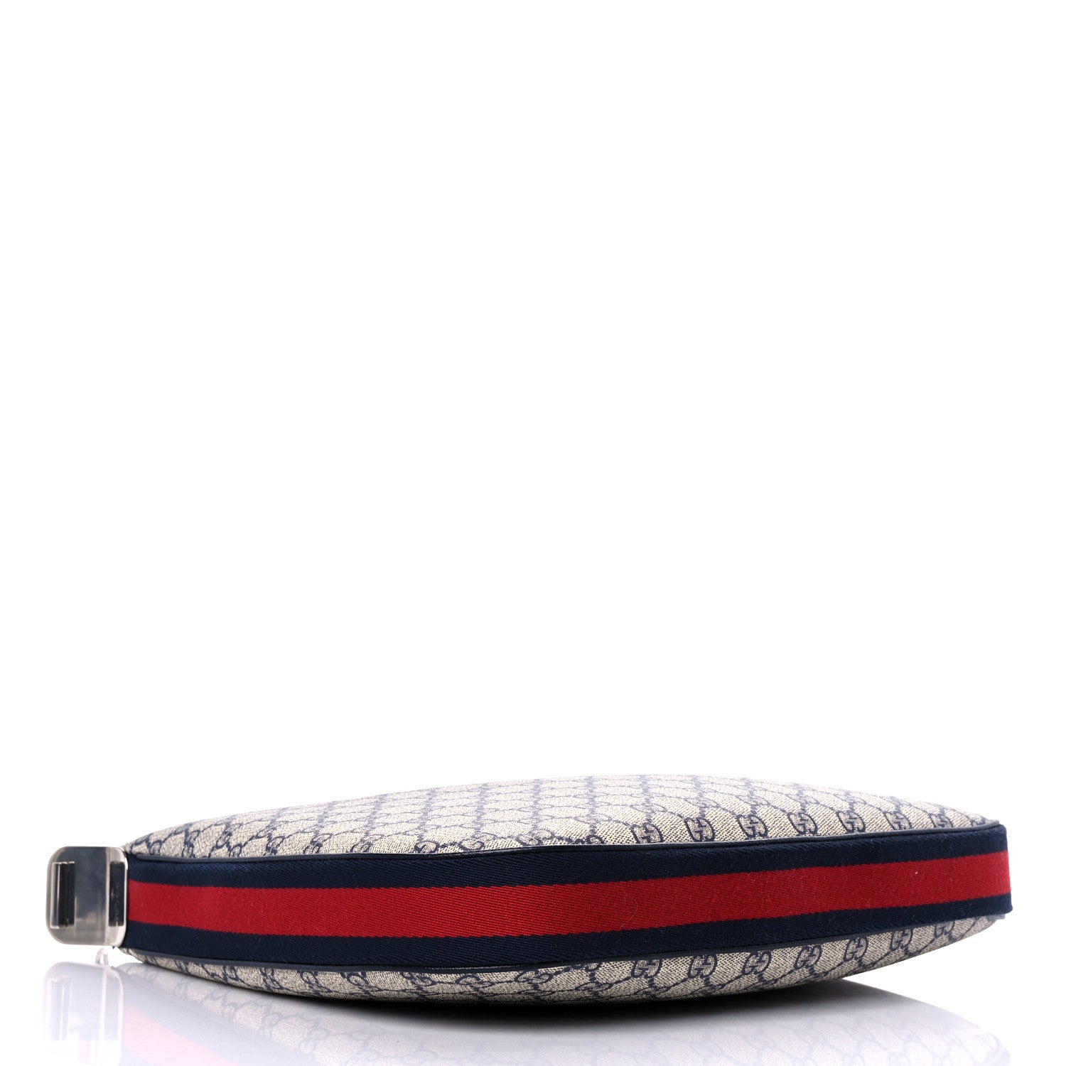 Gucci GG Supreme Monogram Textured Calfskin Web Large Attache Shoulder Bag Beige Blue 5 of 11