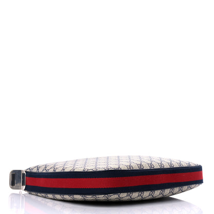 Gucci GG Supreme Monogram Textured Calfskin Web Large Attache Shoulder Bag Beige Blue 5 of 11