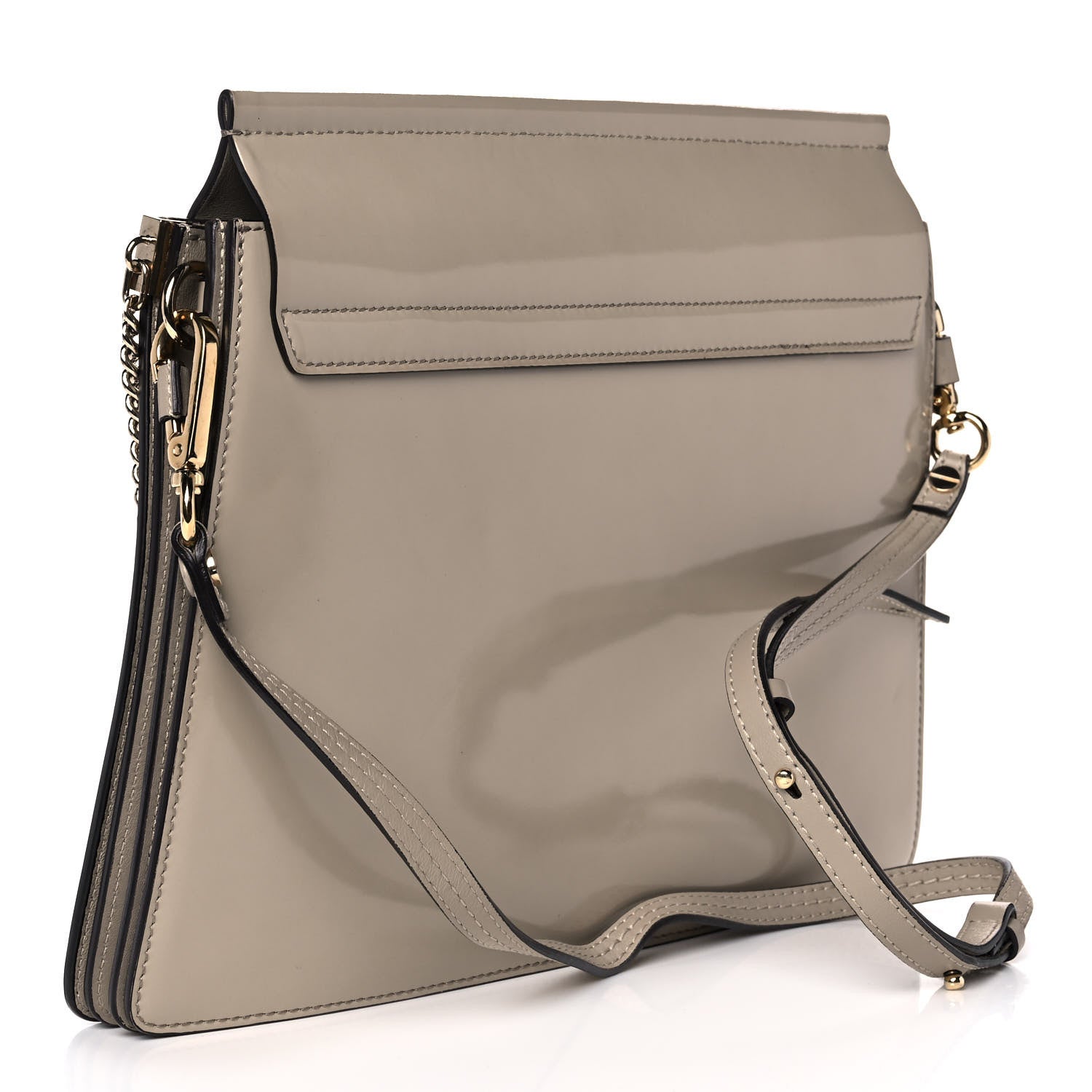 Chloe Patent Calfskin Medium Faye Shoulder Bag Motty Grey 3 of 13