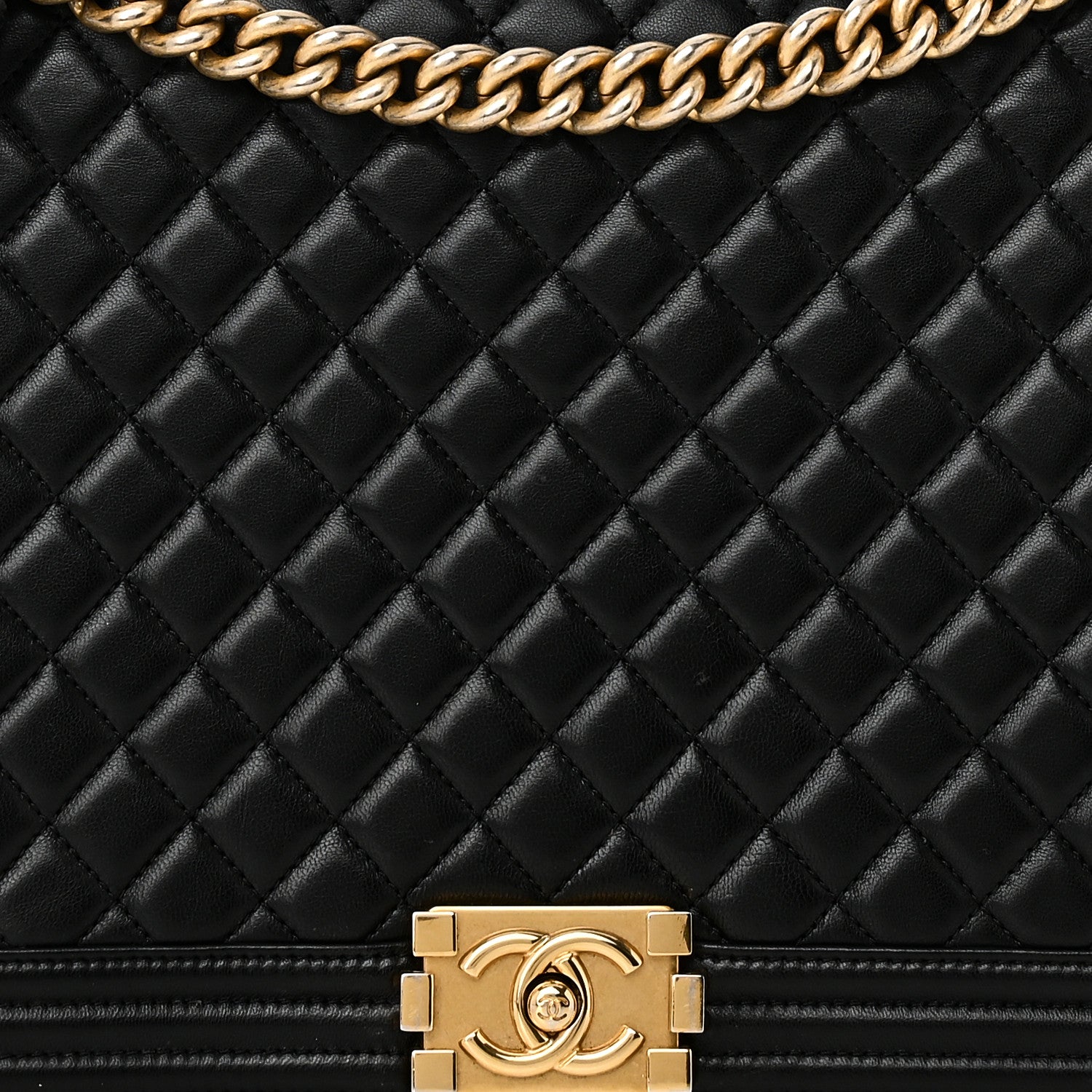 Chanel Lambskin Quilted Large Boy Flap Black 8 of 10