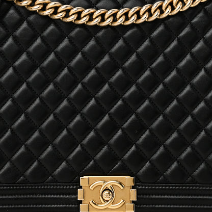 Chanel Lambskin Quilted Large Boy Flap Black 8 of 10