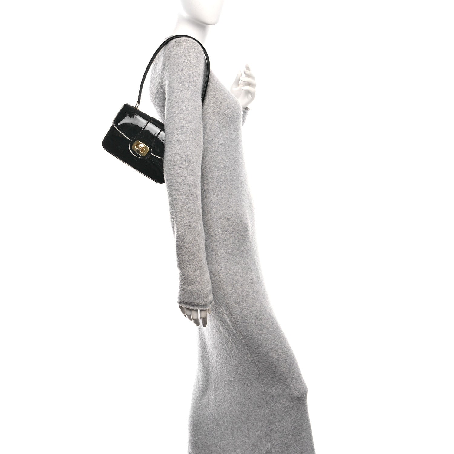 Celine Patent Calfskin Teen Josephine Top Handle Bag Black 3 of 9