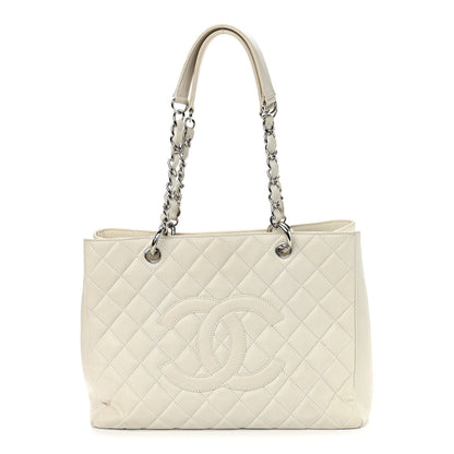 Chanel Caviar Quilted Grand Shopping Tote GST White 1 of 10