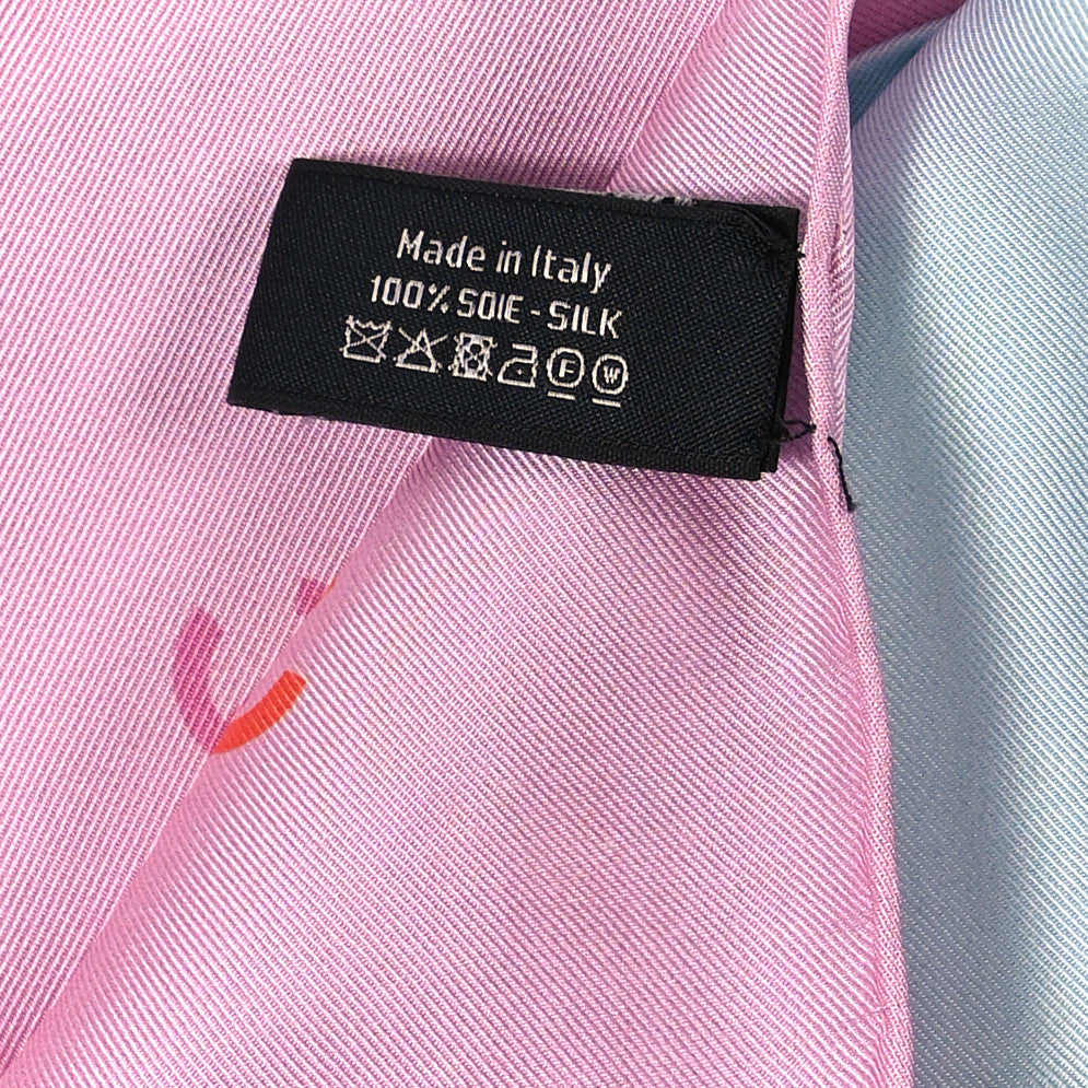 Silk CC Logo Scarf Pink Blue