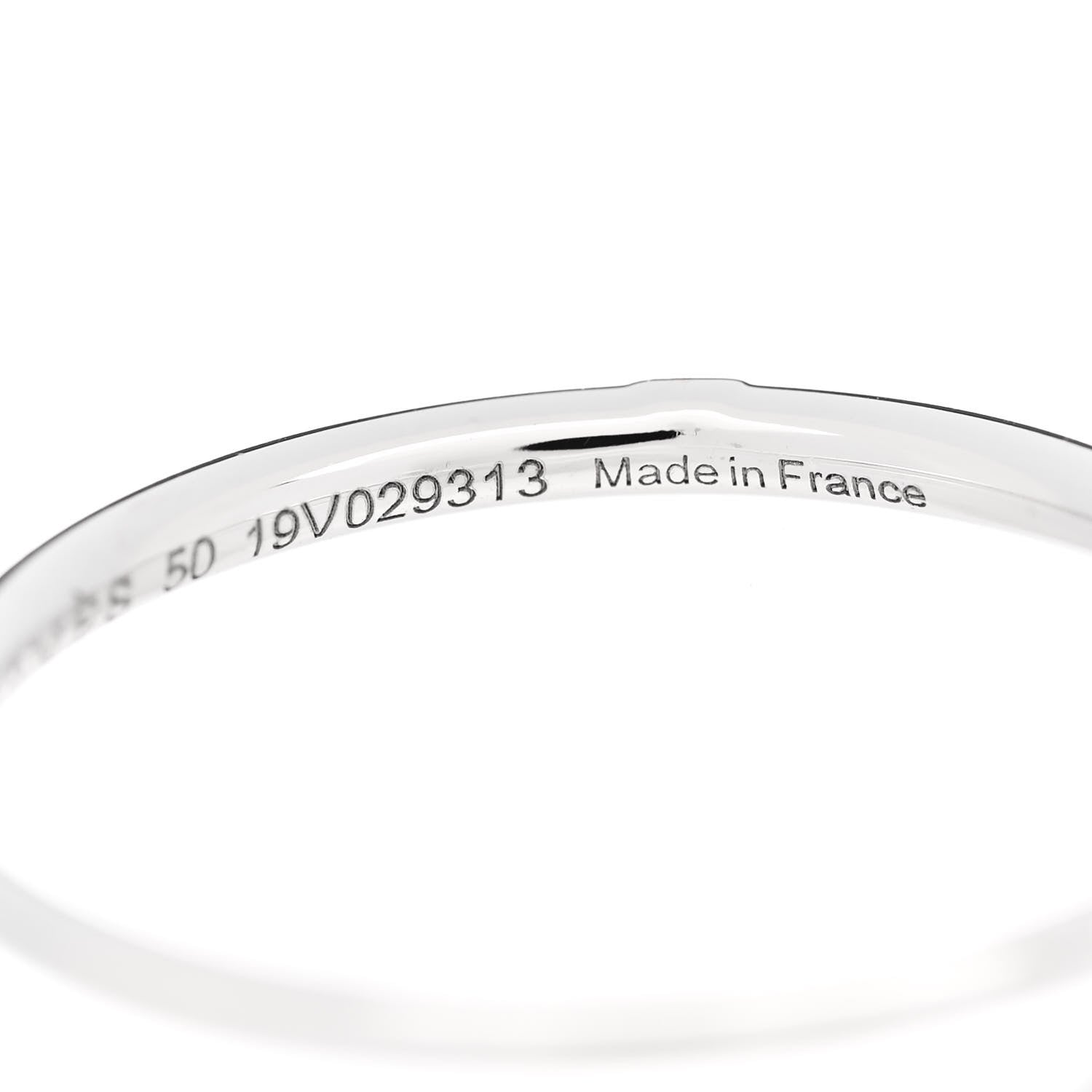 Hermes 18K White Gold Diamond Gambade Ring 50 5.25 5 of 6