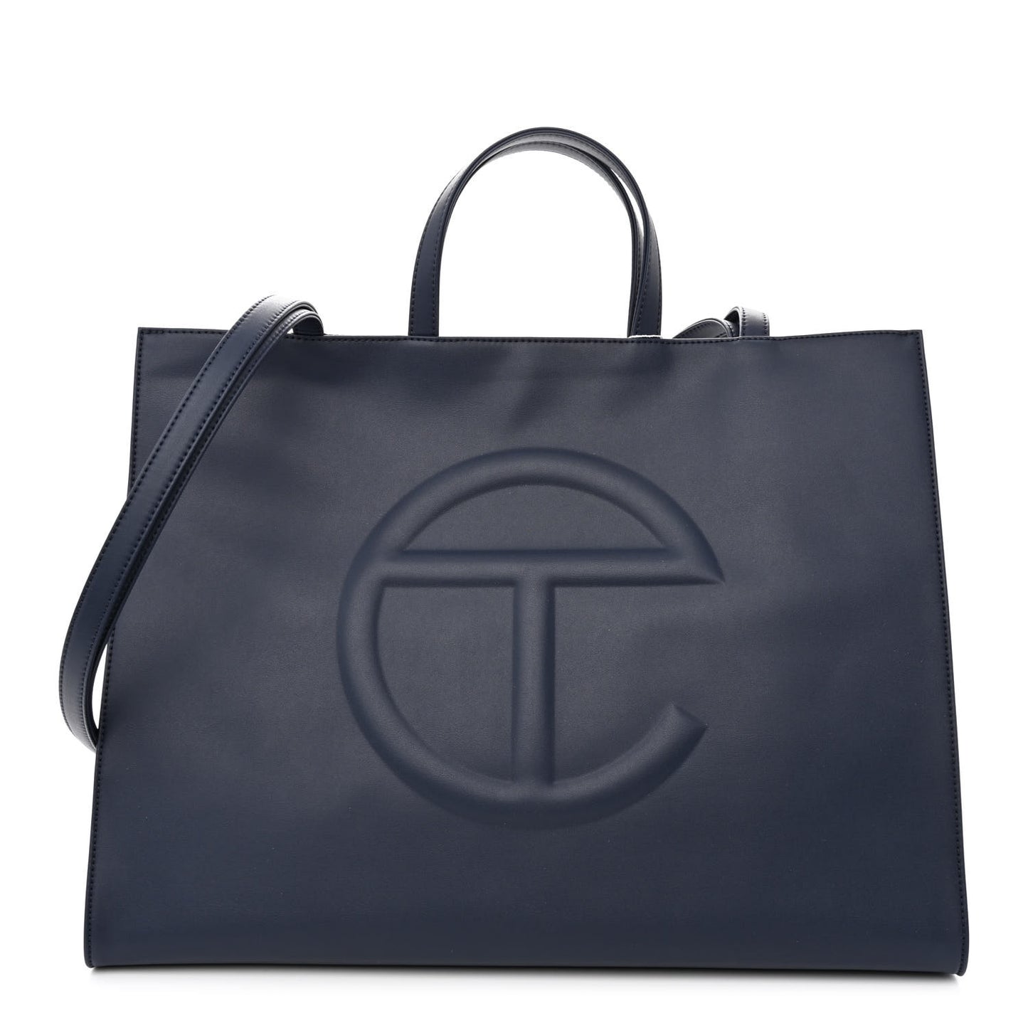 Vegan Leather Large Shopping Bag Navy