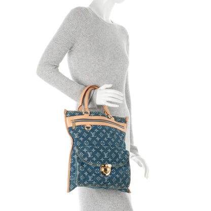 Louis Vuitton Monogram Denim Sac Plat Blue 2 of 8