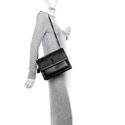 Saint Laurent Calfskin Large Monogram Monochrome Sunset Black 2 of 13