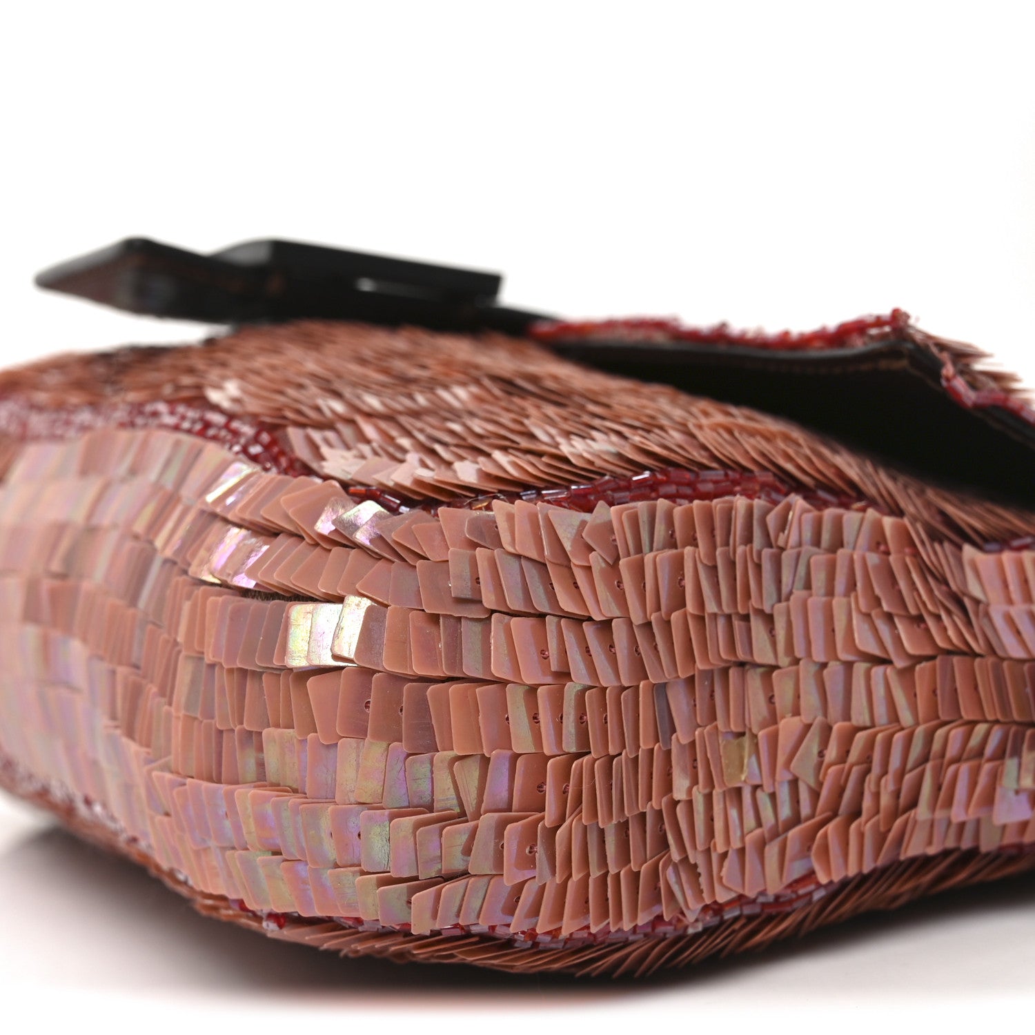 Fendi Sequin Beaded Baguette Pink Dark Brown 17 of 25