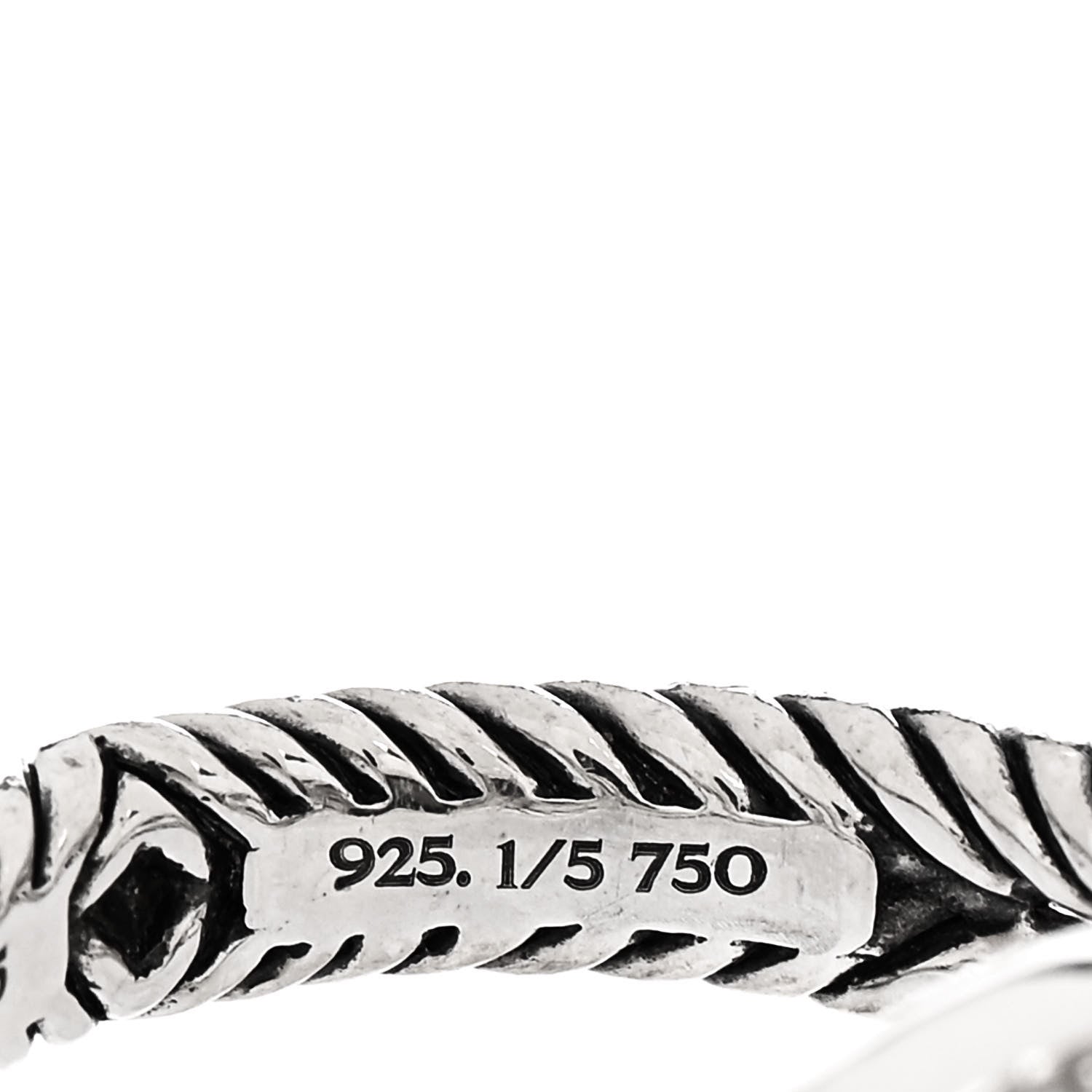 David Yurman Sterling Silver 18K Yellow Gold Diamond 7mm Petite Albion Ring 51 5.75 6 of 6