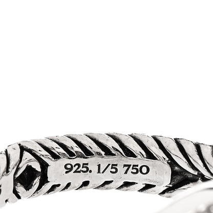 David Yurman Sterling Silver 18K Yellow Gold Diamond 7mm Petite Albion Ring 51 5.75 6 of 6
