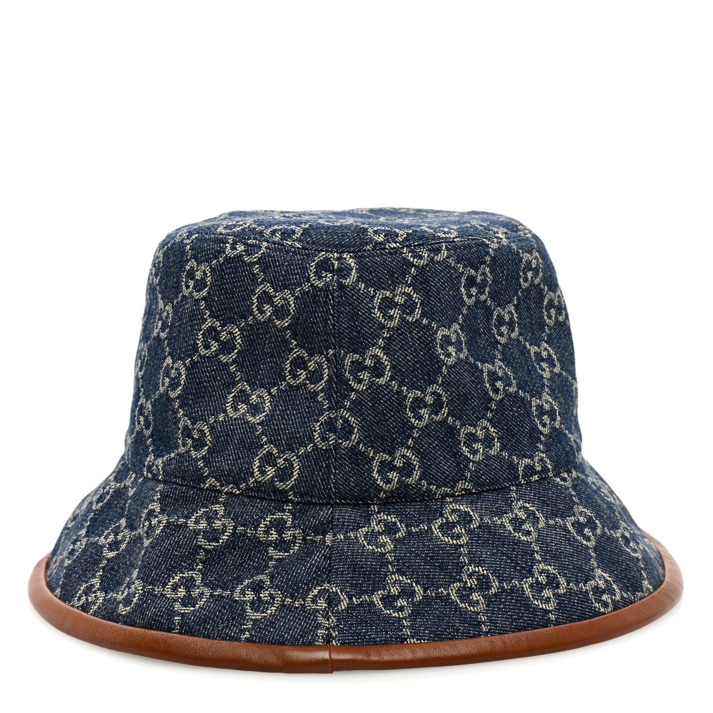 Washed Jacquard Denim Nappa GG Monogram Oscar Bucket Hat L Denim Cuir