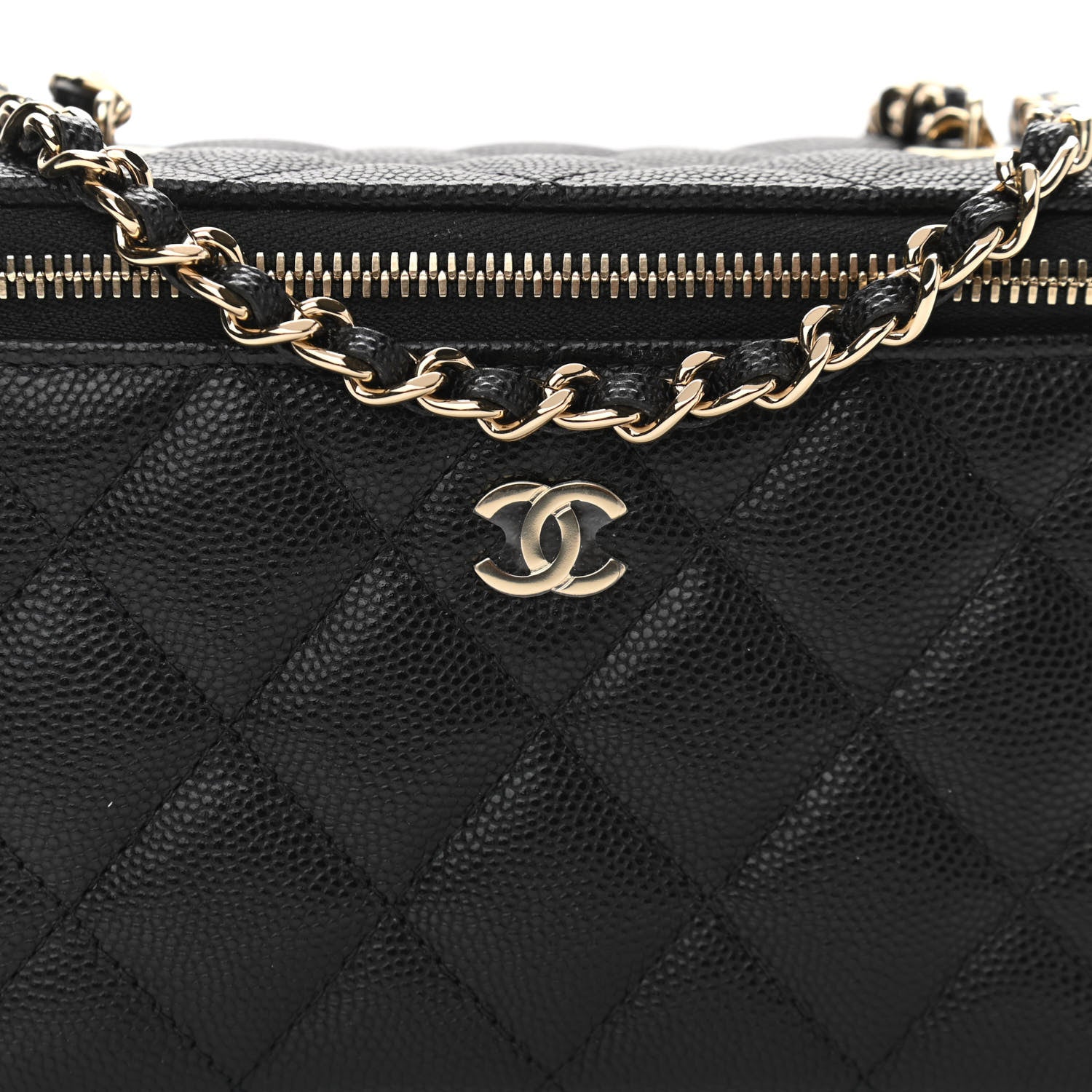Chanel Caviar Quilted Small Vanity Case With Chain Black 8 of 11