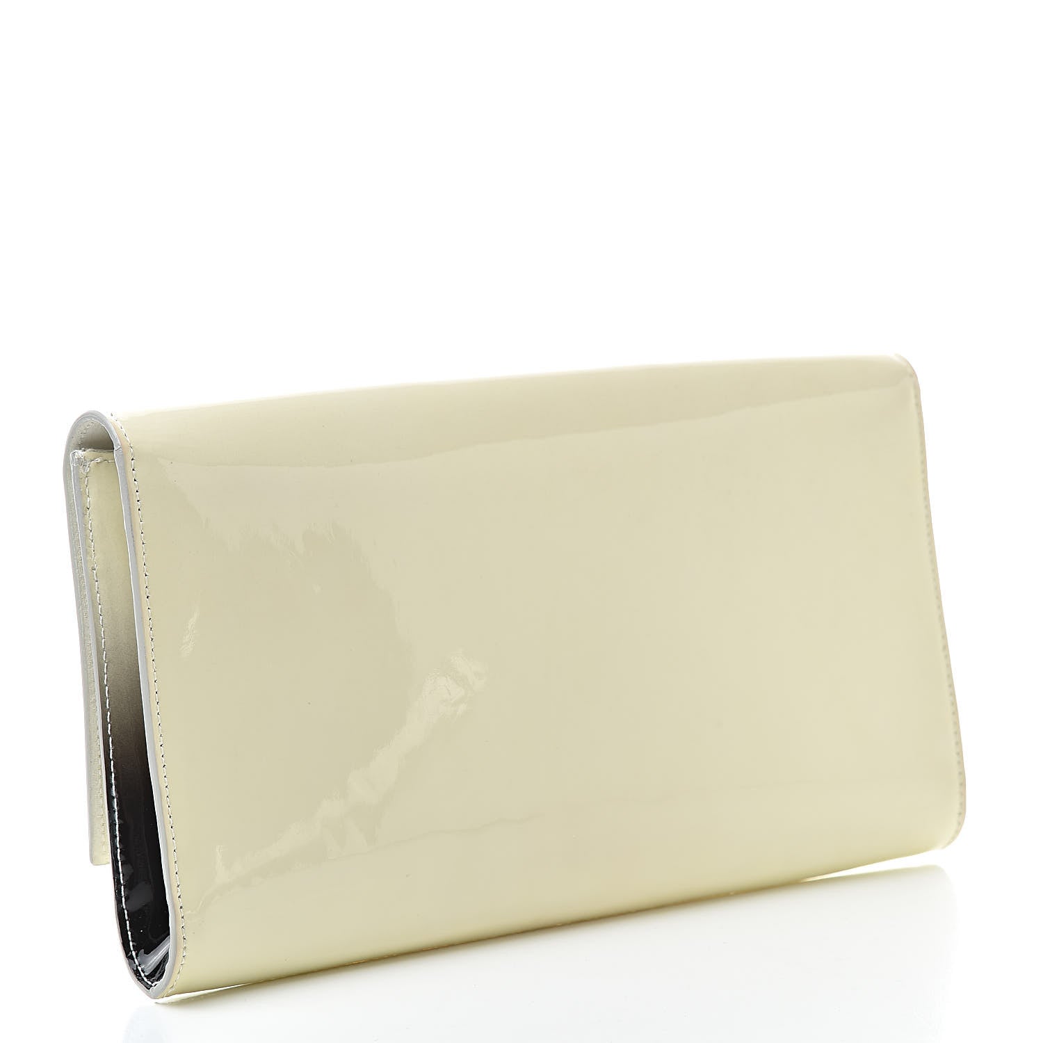 Saint Laurent Patent Calfskin Ombre Monogram Large Belle De Jour Clutch Ivory Black 3 of 10