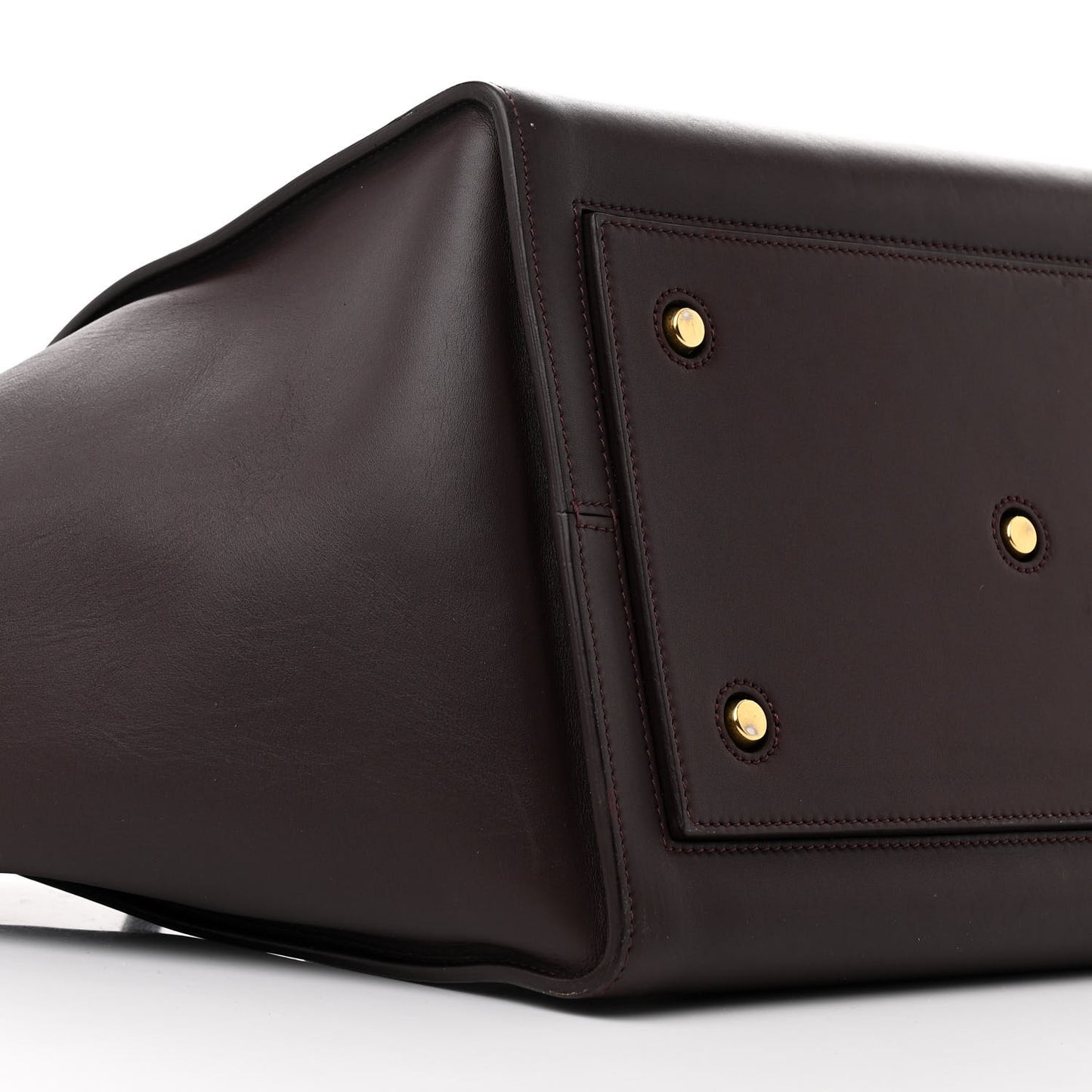 Smooth Calfskin Large Bi-Color Tie Knot Tote Black Burgundy