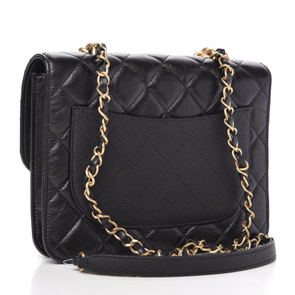 Chanel Calfskin Caviar Quilted Chain Handle Flap Black 3 of 10