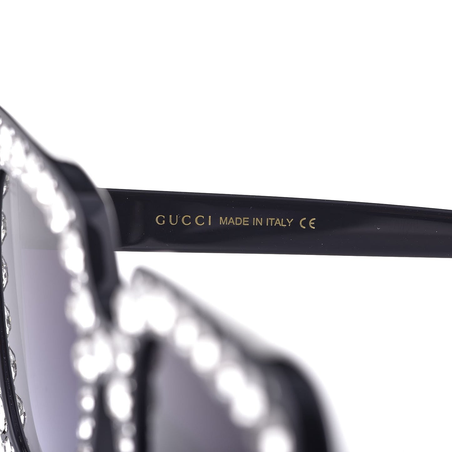 Acetate Crystal Oversize Sunglasses GG0148S Black