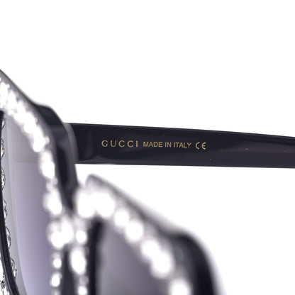 Gucci Acetate Crystal Oversize Sunglasses GG0148S Black 5 of 8