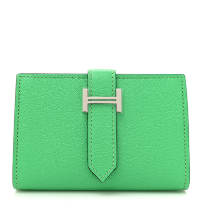 Hermes Chevre Mysore Mini Bearn Wallet Vert Comics 1 of 9