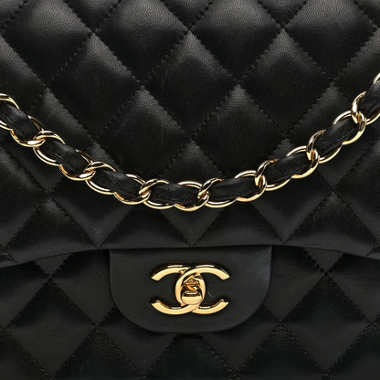 Chanel Lambskin Quilted Jumbo Double Flap Black 8 of 10