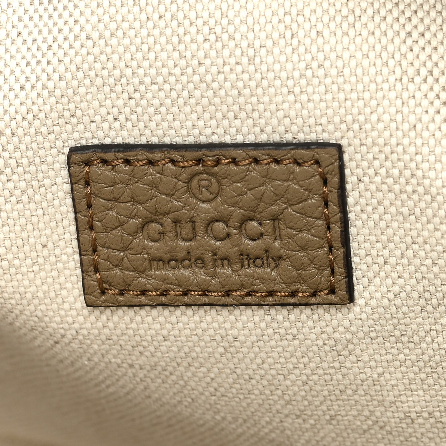 Piuma Calfskin Jumbo GG Embossed Pocket Belt Bag Good Taupe