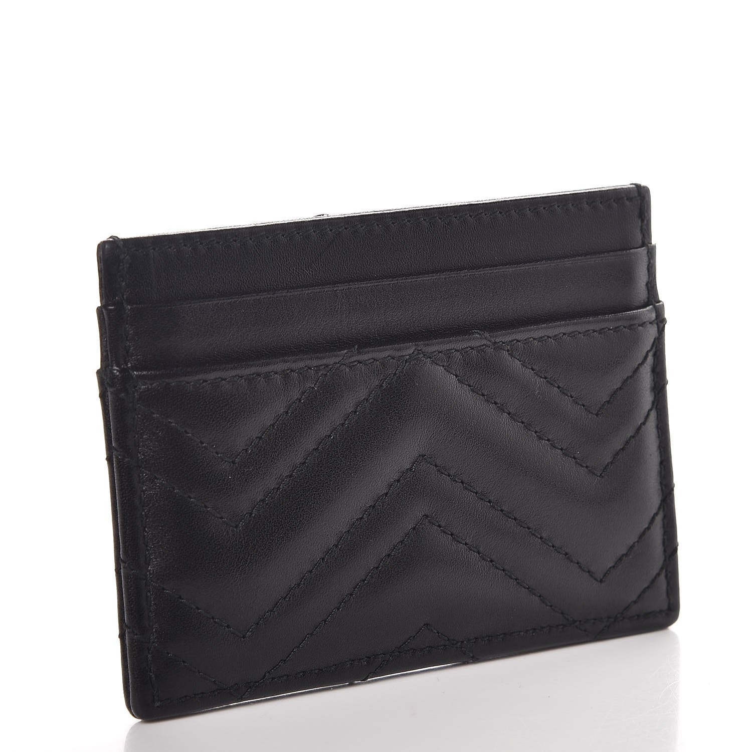 Gucci Calfskin Matelasse GG Marmont Card Holder Black 3 of 8