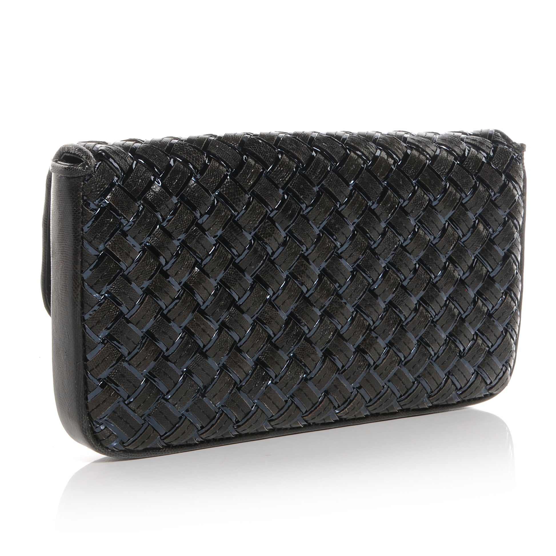 Bottega Veneta Snakeskin Turnlock Clutch Black 3 of 9