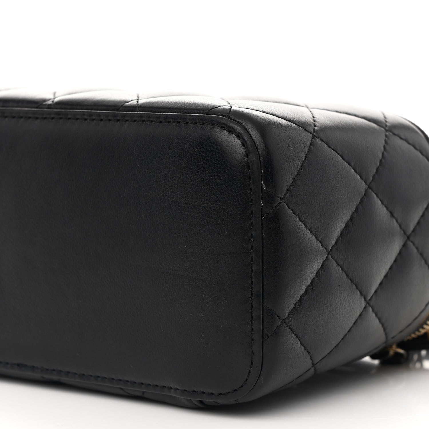 Chanel Lambskin Quilted Pearl Crush Small Vanity Case With Chain Black 11 of 16