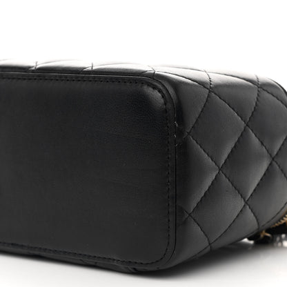 Chanel Lambskin Quilted Pearl Crush Small Vanity Case With Chain Black 11 of 16