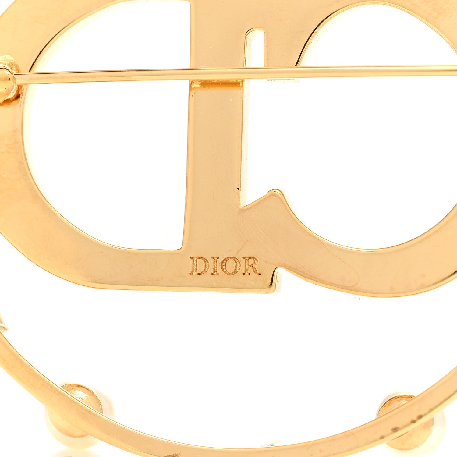 Christian Dior Crystal Pearl Clair D Lune Brooch Gold 4 of 5