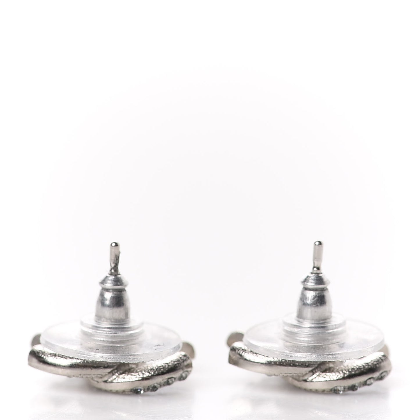 Baguette Crystal CC Earrings Silver Blue