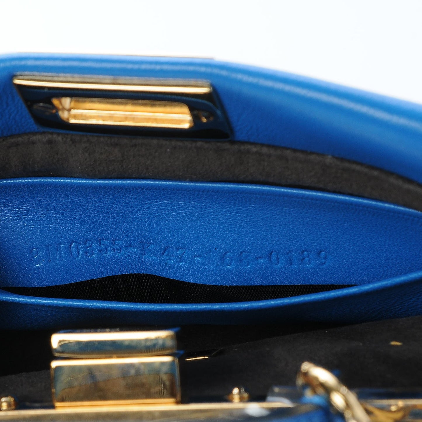 Shiny Nappa Micro Peekaboo Iconic Satchel Blue Royal