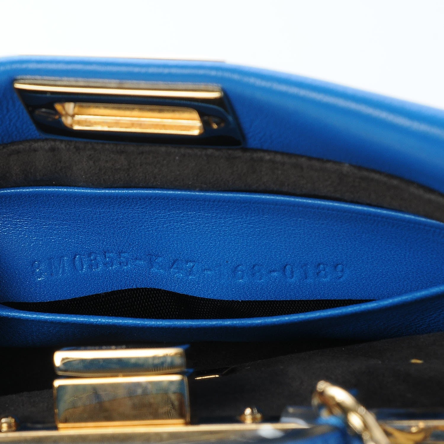 Fendi Shiny Nappa Micro Peekaboo Iconic Satchel Blue Royal 7 of 7