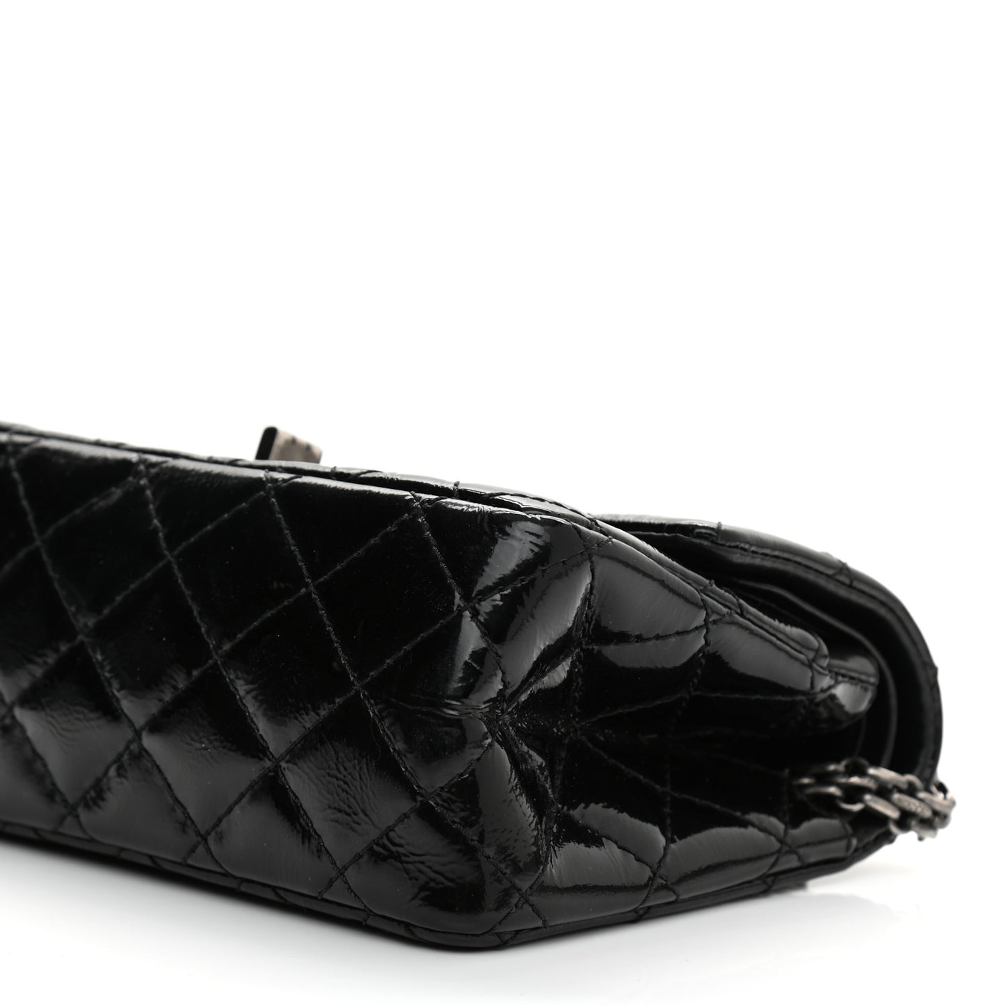 Crinkled Patent Quilted 2.55 Reissue 224 Flap Black