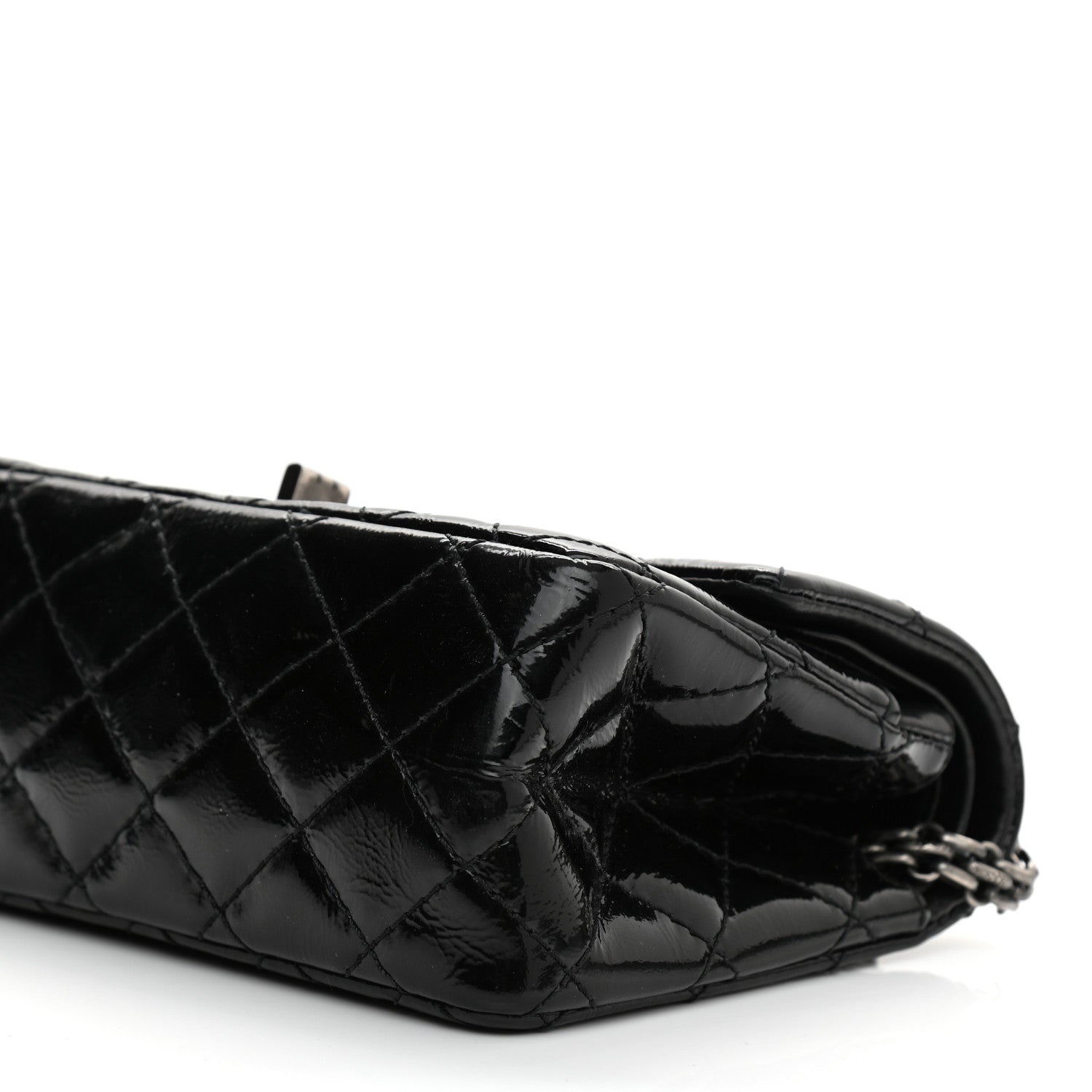 Chanel Crinkled Patent Quilted 2.55 Reissue 224 Flap Black 10 of 10