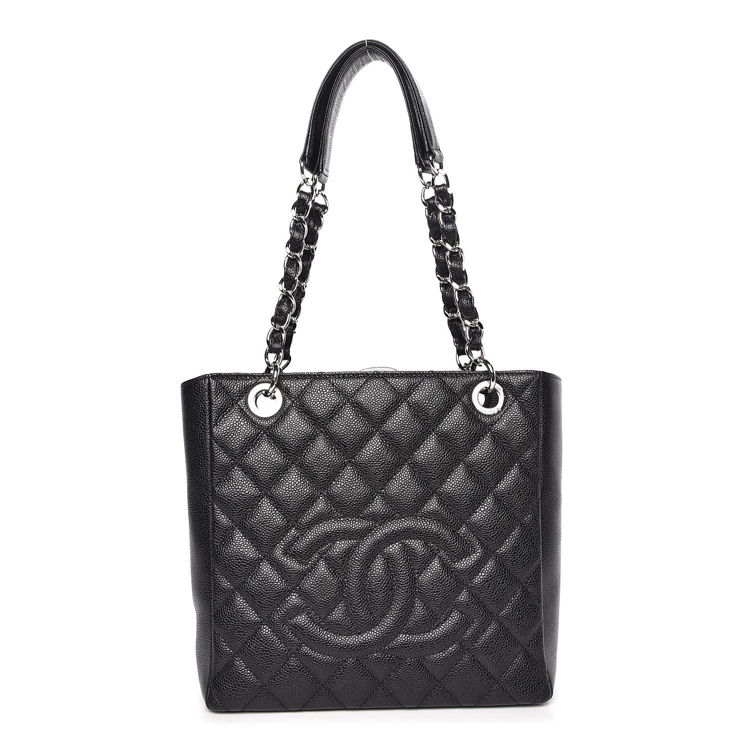 Chanel Caviar Quilted Petit Shopping Tote PST Black 1 of 9
