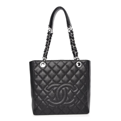 Chanel Caviar Quilted Petit Shopping Tote PST Black 1 of 9