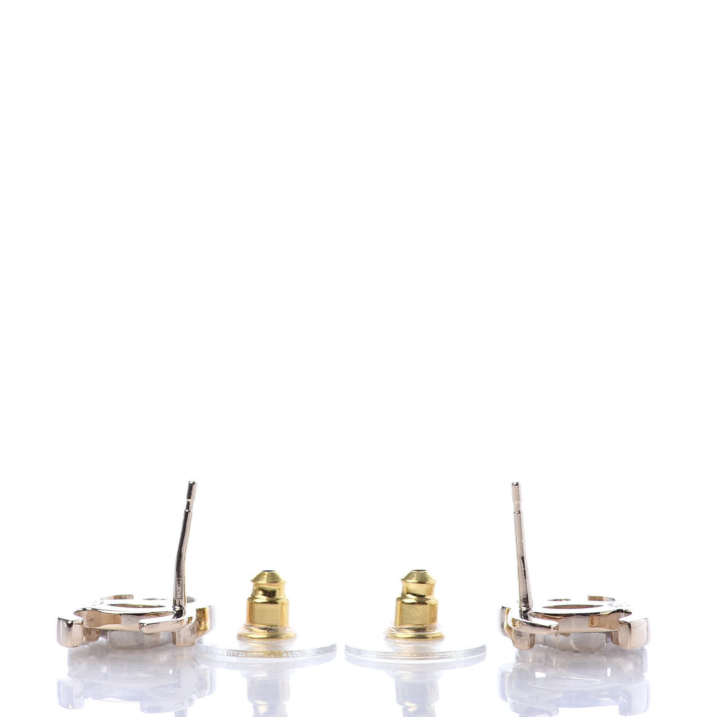 Crystal Double CC Earrings Gold Silver