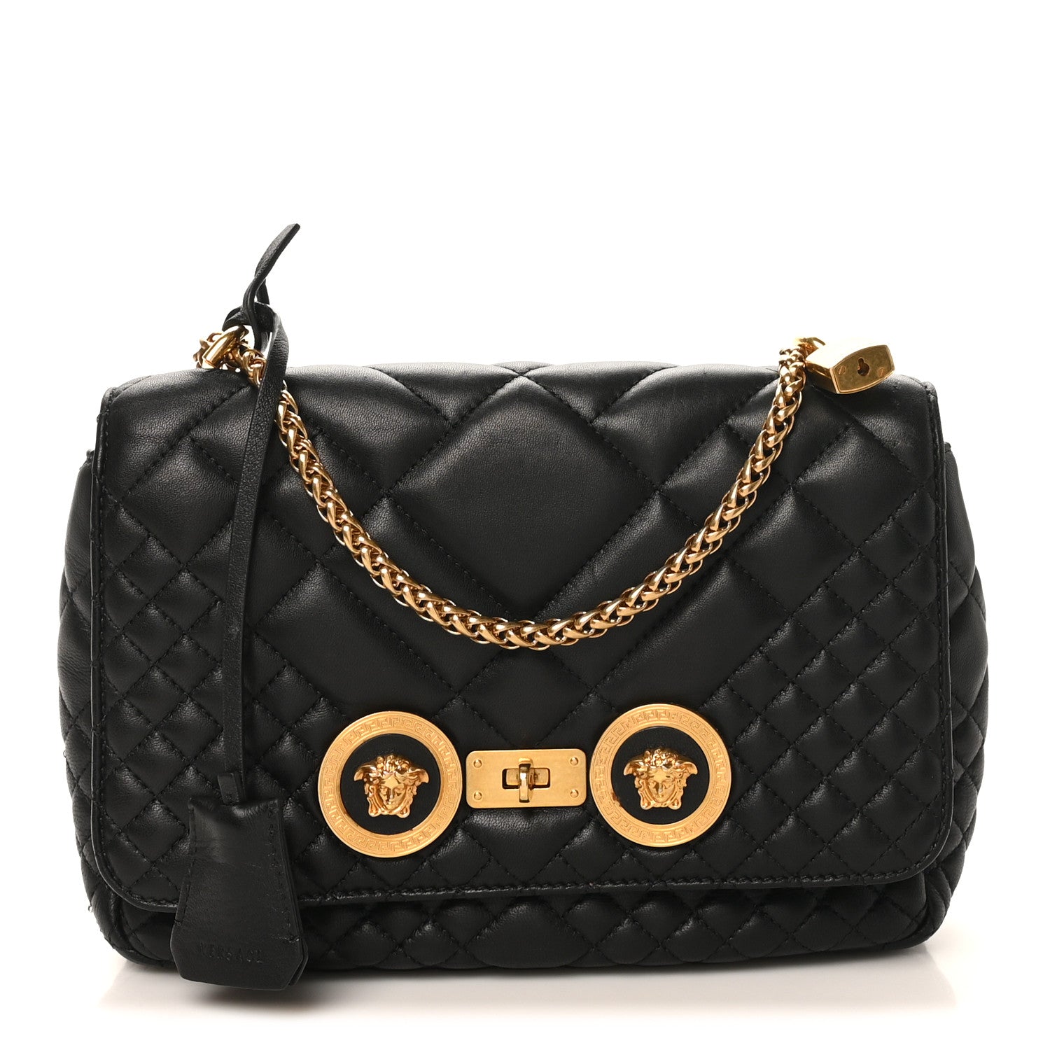 Versace Nappa Quilted La Medusa Chain Crossbody Black 1 of 10