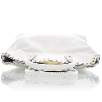 Valentino Garavani Leather Rockstud Dome Satchel White 5 of 9