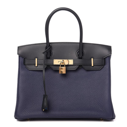 Hermes Taurillon Clemence Sombrero Birkin 30 Bleu Encre Bleu Obscur 1 of 10