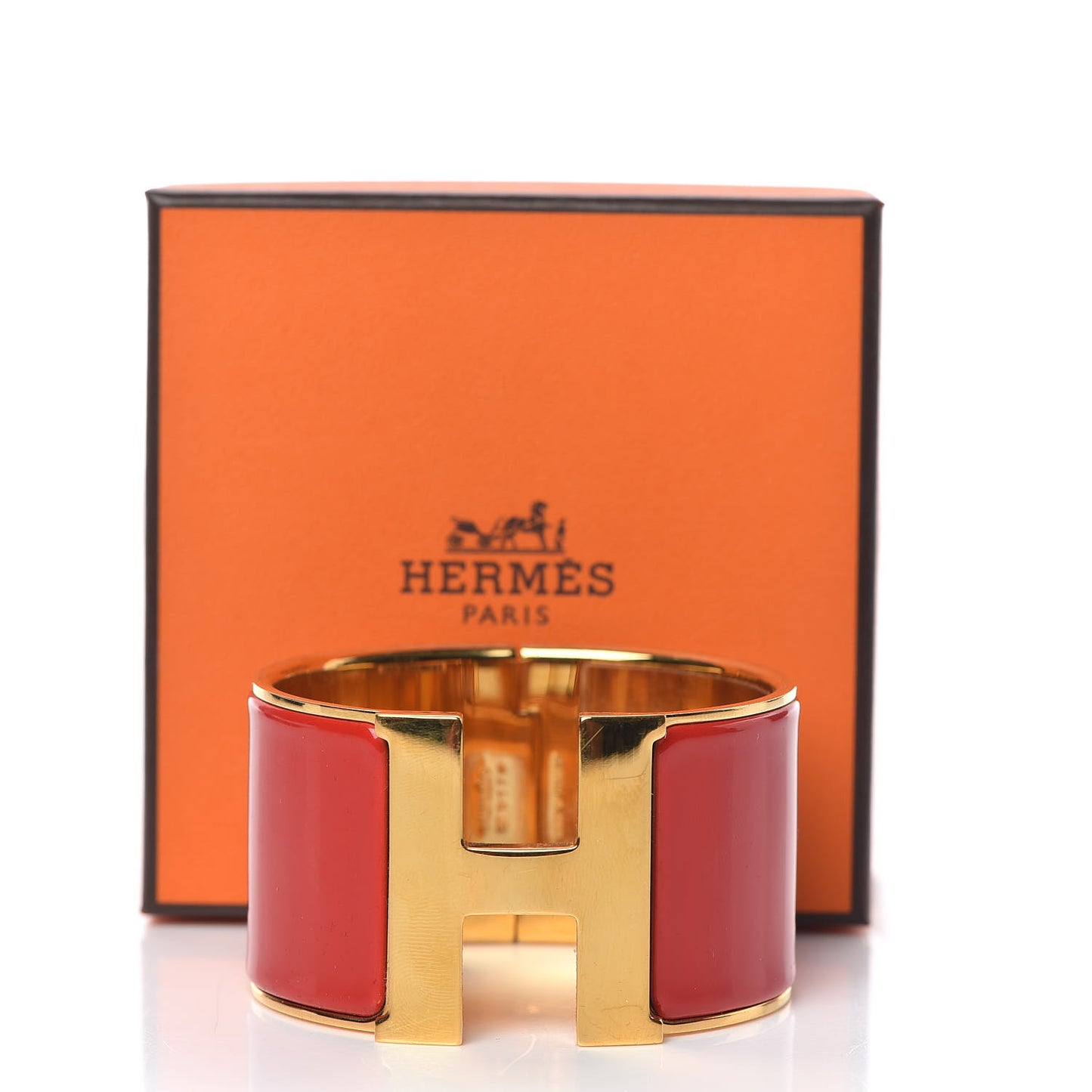 Enamel Clic Clac H Extra Wide Bracelet PM Rouge Amarante