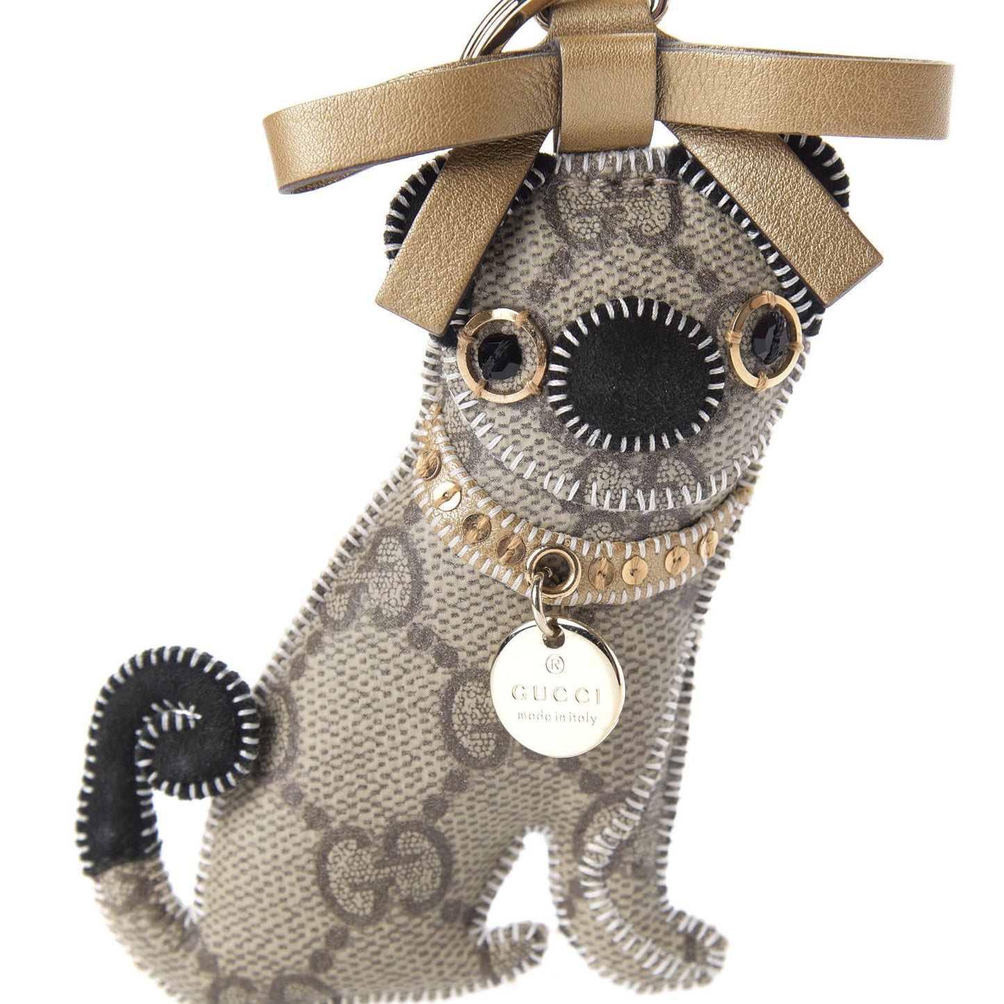 GG Supreme Monogram Oliver Pug Dog Key Charm